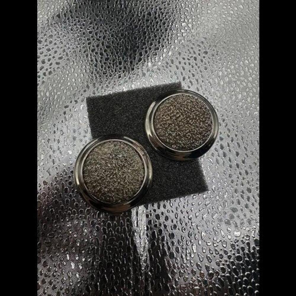 Vintage Silver-Tone Textured Clip-On Earrings